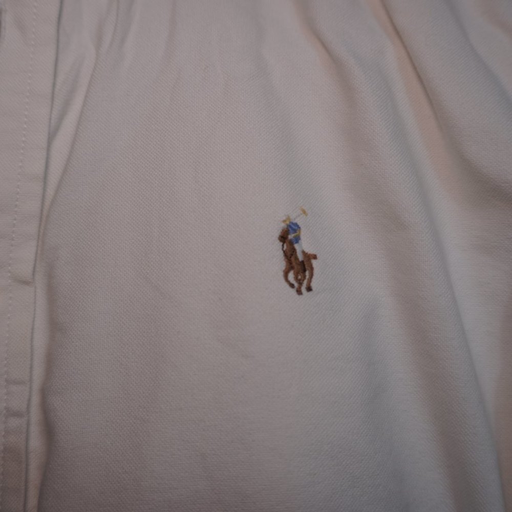 Ralph Lauren Kids Boy White Oxford 100% Cotton Button Down Shirt Size 12 - Picture 3 of 5